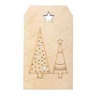 Eticheta personalizata, lemn natur, 4.8x8.2cm