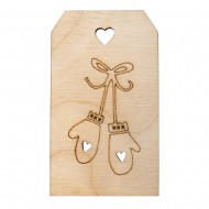 Eticheta personalizata, lemn natur, 4.8x8.2cm