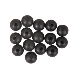 Wooden balls drilled FSC 100%, mat, 10mm, black, tab-bag 35pcs Wooden balls drilled FSC 100%, mat, 10mm, black, tab-bag 35pcs