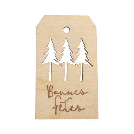 Eticheta personalizata, lemn natur, 4.8x8.2cm