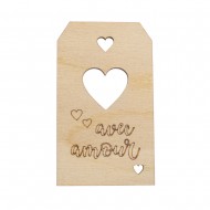 Eticheta personalizata, lemn natur, 4.8x8.2cm