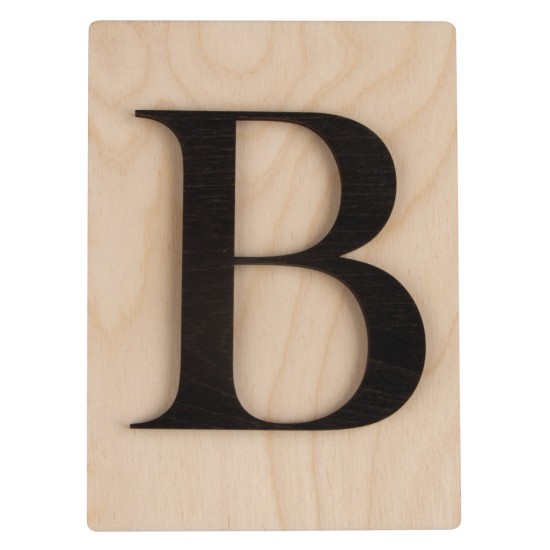 Litera B lemn, FSC Mixed , black, 10.5x14.8 cm