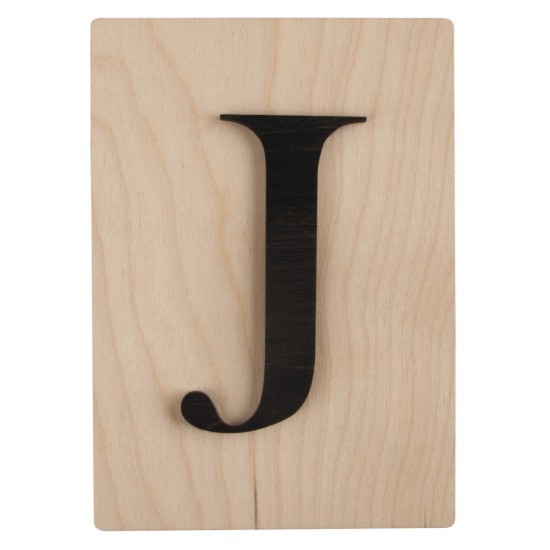Litera J lemn, FSC Mixed , black, 10.5x14.8 cm