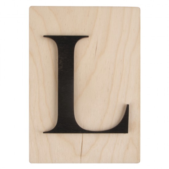 Litera L lemn, FSC Mixed , black, 10.5x14.8 cm