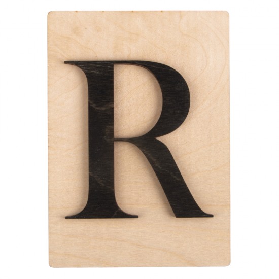 Litera R lemn, FSC Mixed , black, 10.5x14.8 cm