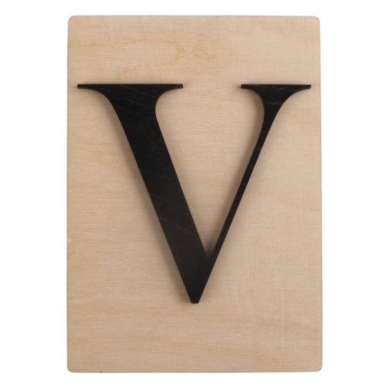 Litera V lemn, FSC Mixed , black, 10.5x14.8 cm
