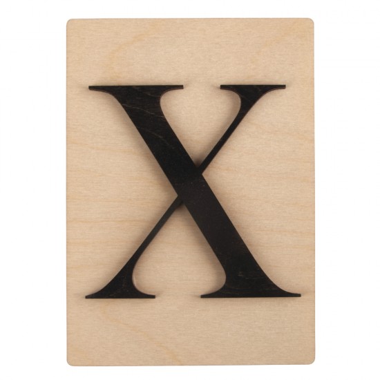 Litera X lemn, FSC Mixed , black, 10.5x14.8 cm
