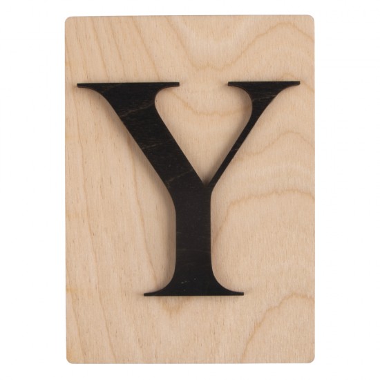 Litera Y lemn, FSC Mixed , black, 10.5x14.8 cm