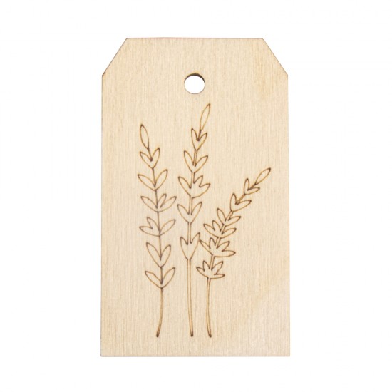 Eticheta lemn Lavender, FSCMix, natural, 4.8x8.2cm