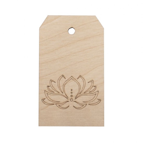 Eticheta lemn "Floare de lotus", 4.8x8.2 cm, Rayher Eticheta lemn "Floare de lotus", 4.8x8.2 cm, Rayher