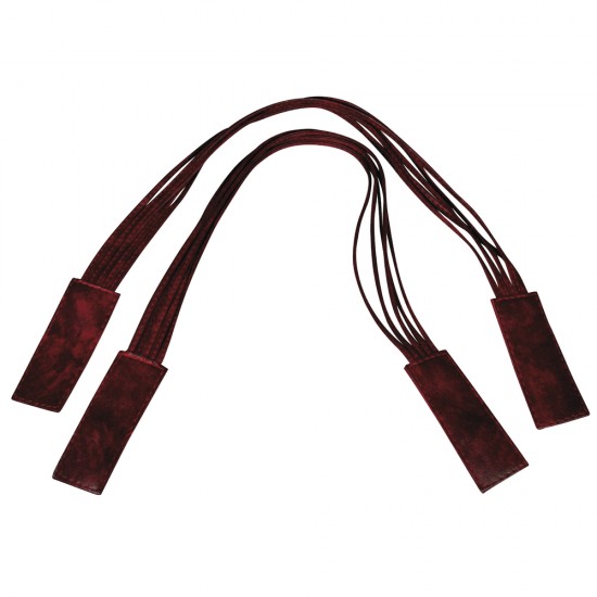 Leatherette bag handles, wine-rosu, 66x3cm, made of loose laces, t-bag 1pa