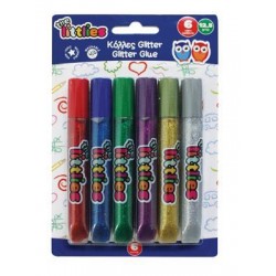 Lipici cu sclipici "LITTLIES", 6 culori, 12gr/culoare Lipici cu sclipici "LITTLIES", 6 culori, 12gr/culoare