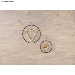 Cutie cu 222 bile din lemn brut, FSC Mix , natur, 8 dimensiuni diferite, Rayher