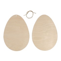 Ou de lemn, credit FSC Mix 13,8x19,3cm, cu snur, Rayher, 2/set