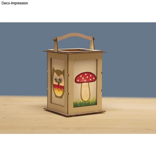 Kit creativ Rayher, Felinar lemn , 15.3 x 15.3 x 26.5 cm