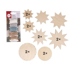 Pandantiv decorativ din lemn, FSC Mix Credit ø 6,5-12cm, + fire metalice, Rayher Pandantiv decorativ din lemn, FSC Mix Credit ø 6,5-12cm, + fire metalice, Rayher