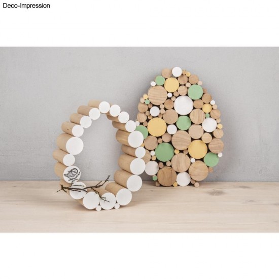 Set bete rotunde din lemn, FSC 100% ø 1-4cm, H 5,5-6,5cm, 99 buc, Rayher, natural