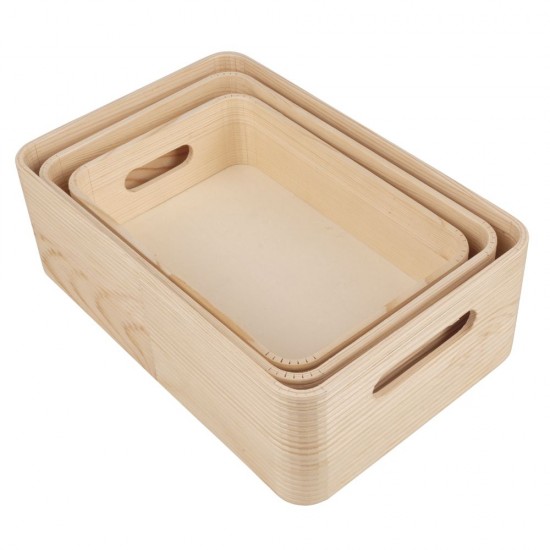 Set cutie lemn, FGC 100% 30x20x10+27x18x8,5+24x16x7cm, Rayher, 3/set