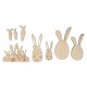 Iepurași și prieteni de Paște din lemn, credit FSC Mix 4-8,8 cm,  8 /set , Rayher