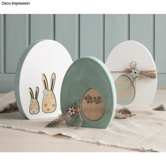 Iepurași și prieteni de Paște din lemn, credit FSC Mix 4-8,8 cm,  8 /set , Rayher