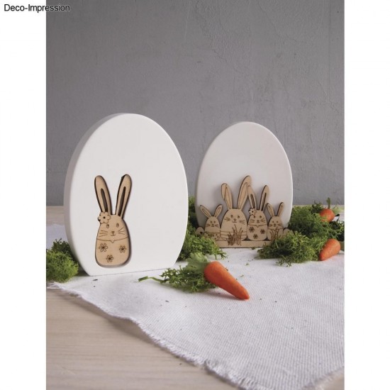 Iepurași și prieteni de Paște din lemn, credit FSC Mix 4-8,8 cm,  8 /set , Rayher