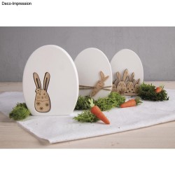 Iepurași și prieteni de Paște din lemn, credit FSC Mix 4-8,8 cm,  8 /set , Rayher