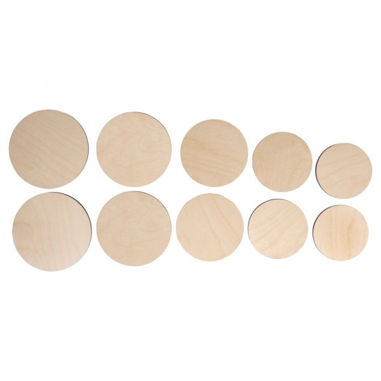 Disc lemn, FSC Mix 7,5-10,5cm ø, Rayher,  grosime 4mm, 10/set Disc lemn, FSC Mix 7,5-10,5cm ø, Rayher,  grosime 4mm, 10/set