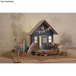 Kit casa de plaja din lemn, FSC Mix Credit  13,5 x 13 x 18 cm, natur, Rayher