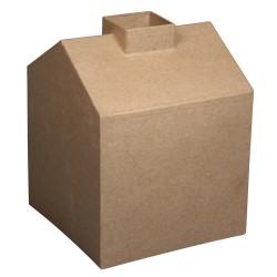 Papier mache Casuta cu horn FSC rec 100%, 13x12.5x17cm