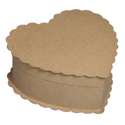 Papier mache Cutie Inima FSC Reciclat 100%, 9.5x9x3.5cm, cu bordură ondulată Papier mache Cutie Inima FSC Reciclat 100%, 9.5x9x3.5cm, cu bordură ondulată