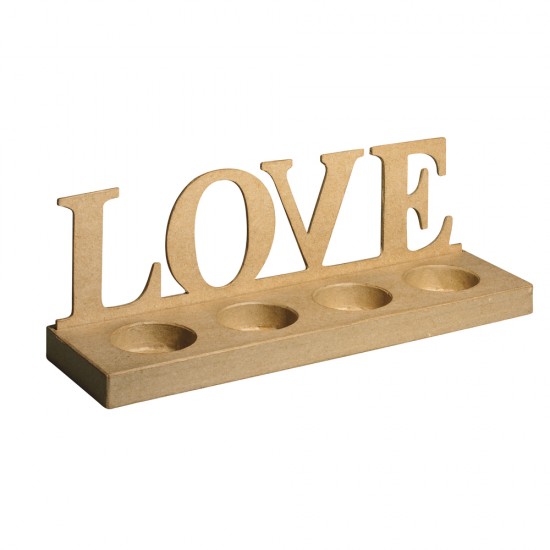 Papier mache "Love" pentru lumanari FSC Reciclat 100, 32x9x10cm