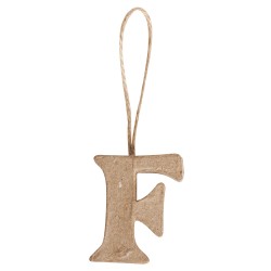 Litera F din papier mache, Rayher,  4x3,7x1 cm, se poate picta folosind culori acrylice si se poate agata