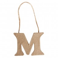 Litera M din papier mache, Rayher, 4x5,4x1 cm, se poate picta folosind culori acrylice si se poate agata