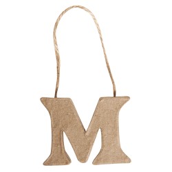 Litera M din papier mache, Rayher, 4x5,4x1 cm, se poate picta folosind culori acrylice si se poate agata