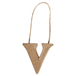 Litera V din papier mache, Rayher,  4x3,8x1 cm, se poate picta folosind culori acrylice si se poate agata