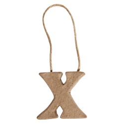 Litera X din papier mache, Rayher,  4x4,1x1 cm, se poate picta folosind culori acrylice si se poate agata