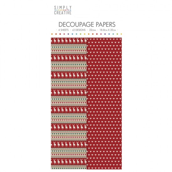 Hartie DecoMache Stag Stripe, FSC Mix Cred, 18,8x35cm, 22 g/m2, tab-bag 4Shee