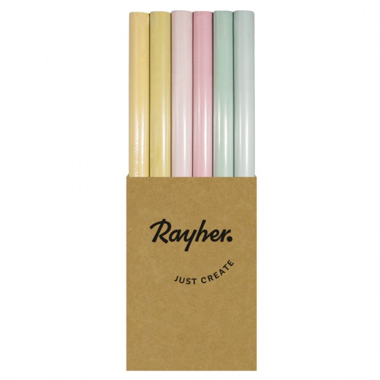 Papp-Display Kraft-gift wrap paper-rolls, 6 colours x per 5 Roles, 60g/m2