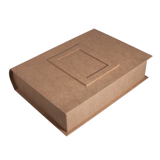 Papier mache cutie "Memorii" FSC Reciclat 10, 34x27x8cm, cu rama foto & mecanism inel