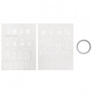 Papier-mache craft kit Orasel cu lumini 5 parti, FSC100%, inclusiv. banda adeziva