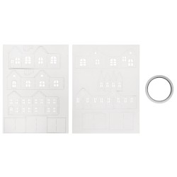 Papier-mache craft kit Orasel cu lumini 5 parti, FSC100%, inclusiv. banda adeziva