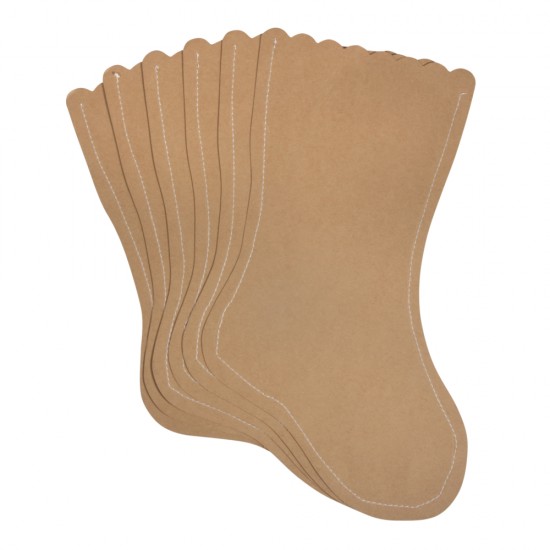 Paper X-mas stockings, kraft, 27.5x18cm, 100g/m2, tab-bag 6pcs