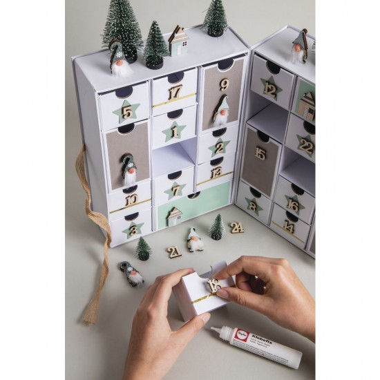 Calendar Advent din hartie reciclata FSC 21x14,8x29cm, Rayher, alb Calendar Advent din hartie reciclata FSC 21x14,8x29cm, Rayher, alb