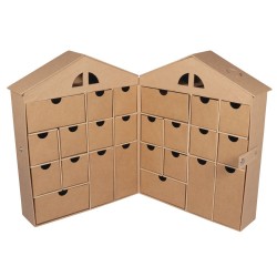 Calendar Advent din hartie macheta, reciclata FSC 21x14,8x29cm, Rayher, alb