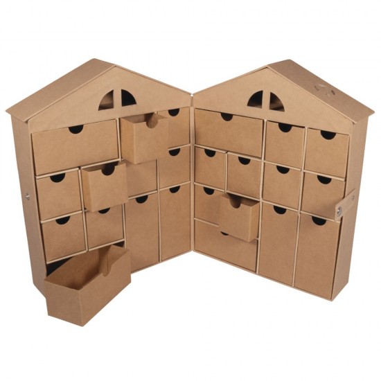 Calendar Advent din hartie macheta, reciclata FSC 21x14,8x29cm, Rayher, alb