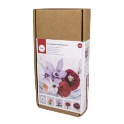 Kit pentru  flori din hârtie creponată, culori asortate 105g/m2, Rayher