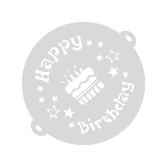 Z. Cake Sablon   Happy Birthday  , 26cm o, + Border, 22x8cm, tab-bag