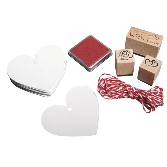 Kit etichete +stampila Rayher, Set With Love , 37-piese/kit