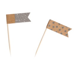 Deco stegulete, Rayher, asortate, silver, 4x1,5 cm, 6.5 cm, 12 buc/set