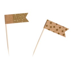 Deco stegulete, Rayher, asortate, gold, 4x1,5 cm, 6.5 cm, 12 buc/set